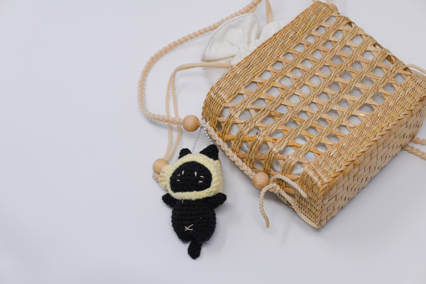 Cat with Fish hat Keychain.